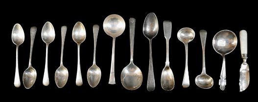 A group of silver spoons, comprising six silver teaspoons, BG &Co Birmingham 1932, plus silver ended