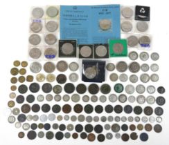 A collection of assorted Georgian and later coinage including silver coins, 194g / 6.24toz. (1 bag)