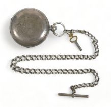 A Victorian silver cased English lever full hunter pocket watch, case 55mm, together with a silver