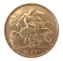 An Edward VII gold half sovereign, 1909.