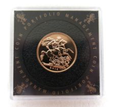 An Elizabeth II gold sovereign, 2014, in plastic slip case.