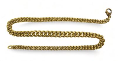 A 14ct yellow gold graduating kerb link Albert watch chain, the links graduating from 4mm to 9mm,