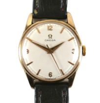 An Omega 9ct gold cased gentleman's wristwatch, ref. 1315405, circa 1960's, circular silvered 3.6.