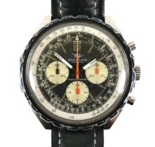 A Breitling Navitimer gentleman's stainless steel wristwatch, circa 1964, ref 816, the black dial