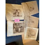 Two F Bartolozzi engravings and two others and a print a/f