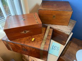 4 19th Century writing boxes a/f