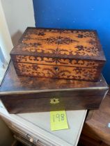 Victorian Burr walnut writing box a/f