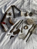 Collection of silver and white metal items