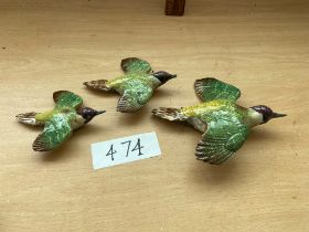 3 Beswick kingfisher plaques one a/f