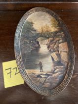 Bretby oval hand painted plaque 15 1/2inches