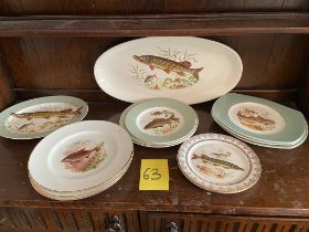 Collection of fish plates and platters