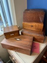 5 assorted jewellery boxes a/f