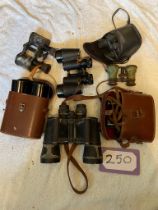 Binoculars, various some cased