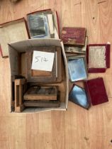 Qty of glass plates, glass negatives, photo negatives, plate holders