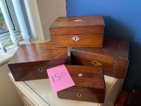 4 Mahogany and rosewood jewellery boxes a/f