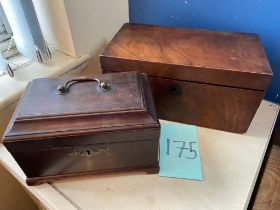 2 19th Century mahogany tea caddies a/f