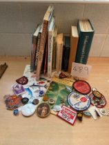 Fishing books, badges etc