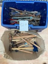 Plyers, nail pulls, hammers, anvils and other tools