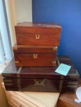 3 19th Century writing boxes a/f