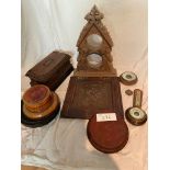 Wood stands, cases and barometers