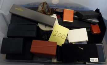 Variety of small boxes, including watch boxes.