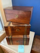 3 Victorian writing boxes a/f