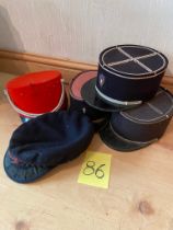 5 Hats, French peaked hats and other military hats