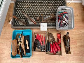 Planes, chisel, plyers, brushes and other tools