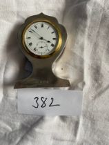 A silver cased alarm clock, Birmingham 1910