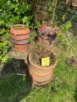 Three chimney pots.