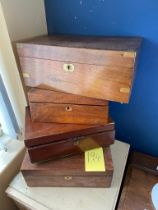 4 19th Century writing boxes a/f