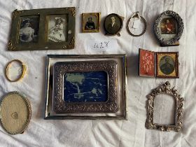 A collection of photographs and frames