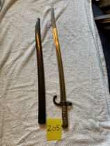 French bayonet and scabbard 27 inches long