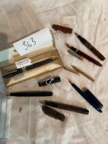 Scheaffer pen and others with gold nibs 7 and single nib