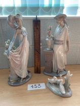 Two Lladro figures and Nao figure