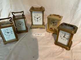 4 Brass cased carriage clocks some 19th Century