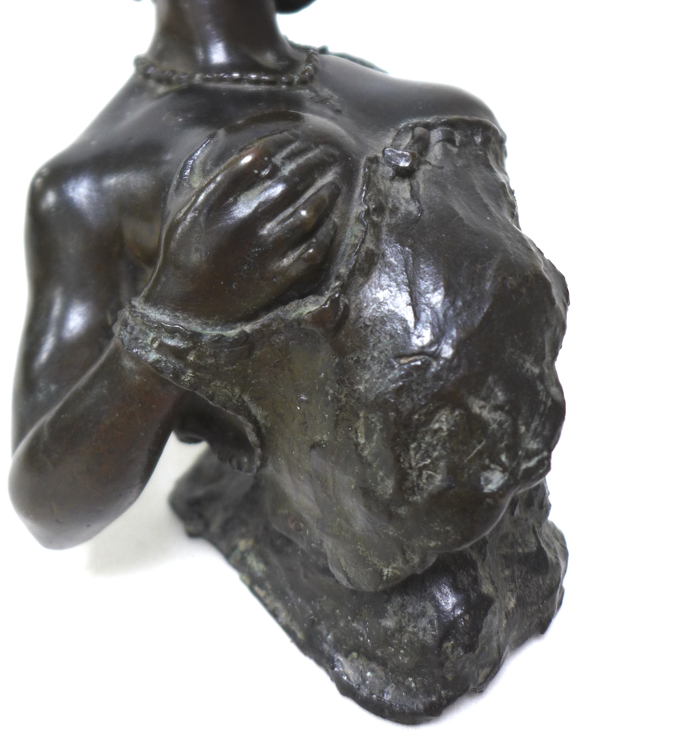 Giuseppe Renda (Italian, 1859-1939): 'Woman exposing her breast', a bronze sculpture, signed 'G - Image 9 of 11