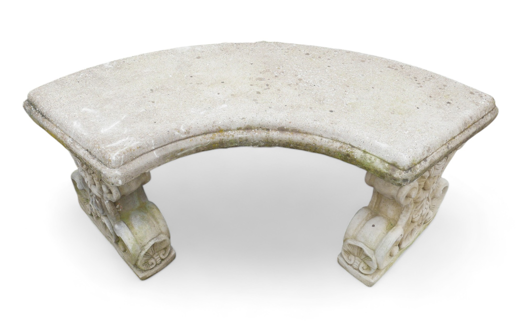 A cast concrete garden bench, with pedestal bases, 106 by 44 by 45cm high. - Image 3 of 5