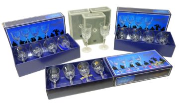 A collection of crystal glass, Three pairs of Edinburgh crystal wine glasses, together with two