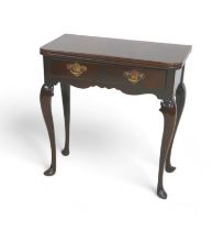 An early Georgian mahogany side table, with folding table top surface, gate leg action, with