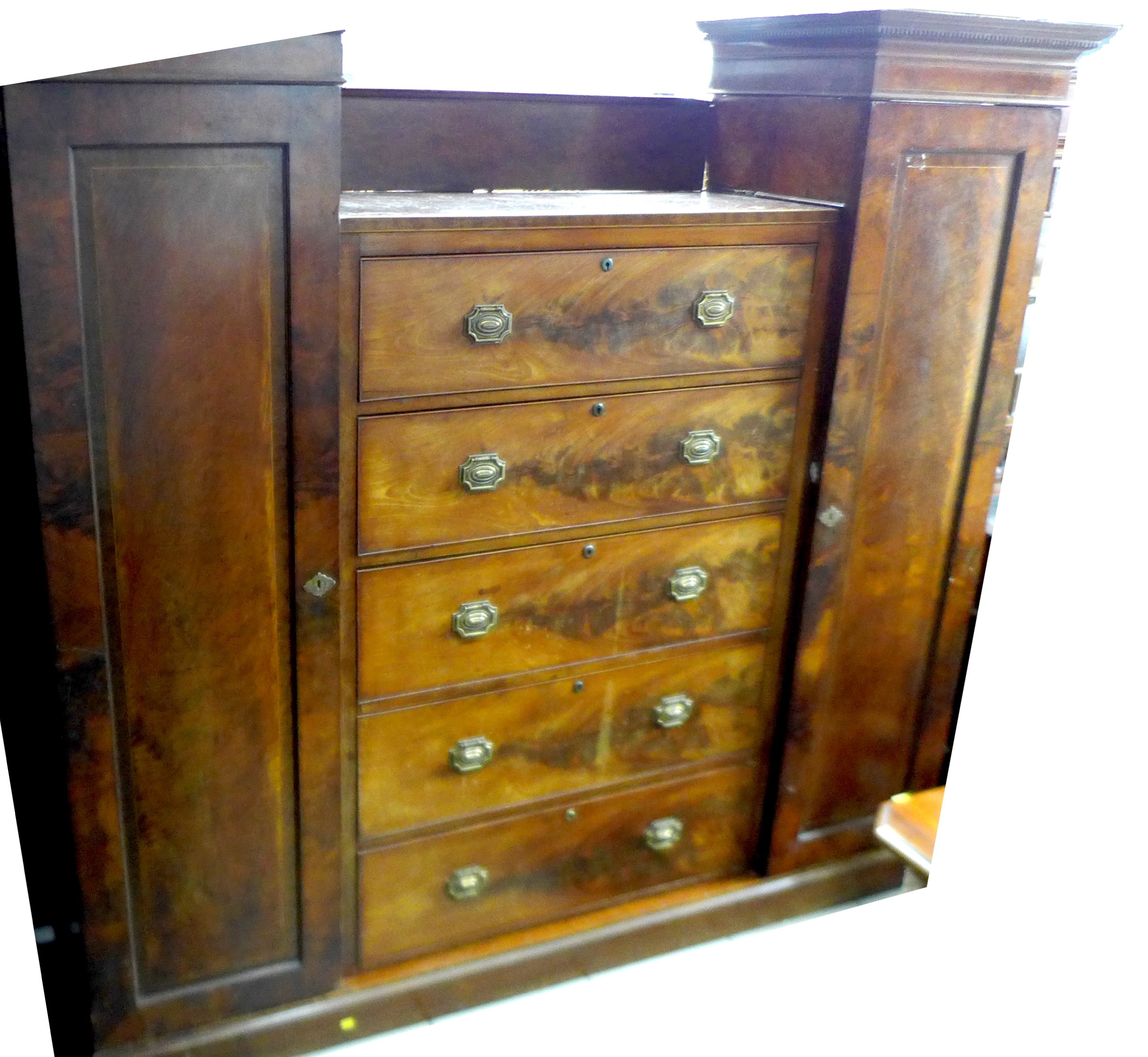 A Victorian mahogany compactum wardrobe