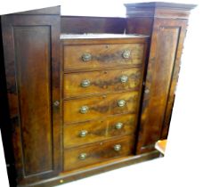 A Victorian mahogany compactum wardrobe