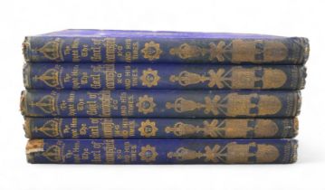 Five volumes of The right Honourable Benjamin Disraeli The Earl of Beaconsfield K.G. and his
