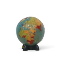 A Georama Ltd illuminated terrestrial 12 inch library globe, 38cm high. Worn conditio but colours