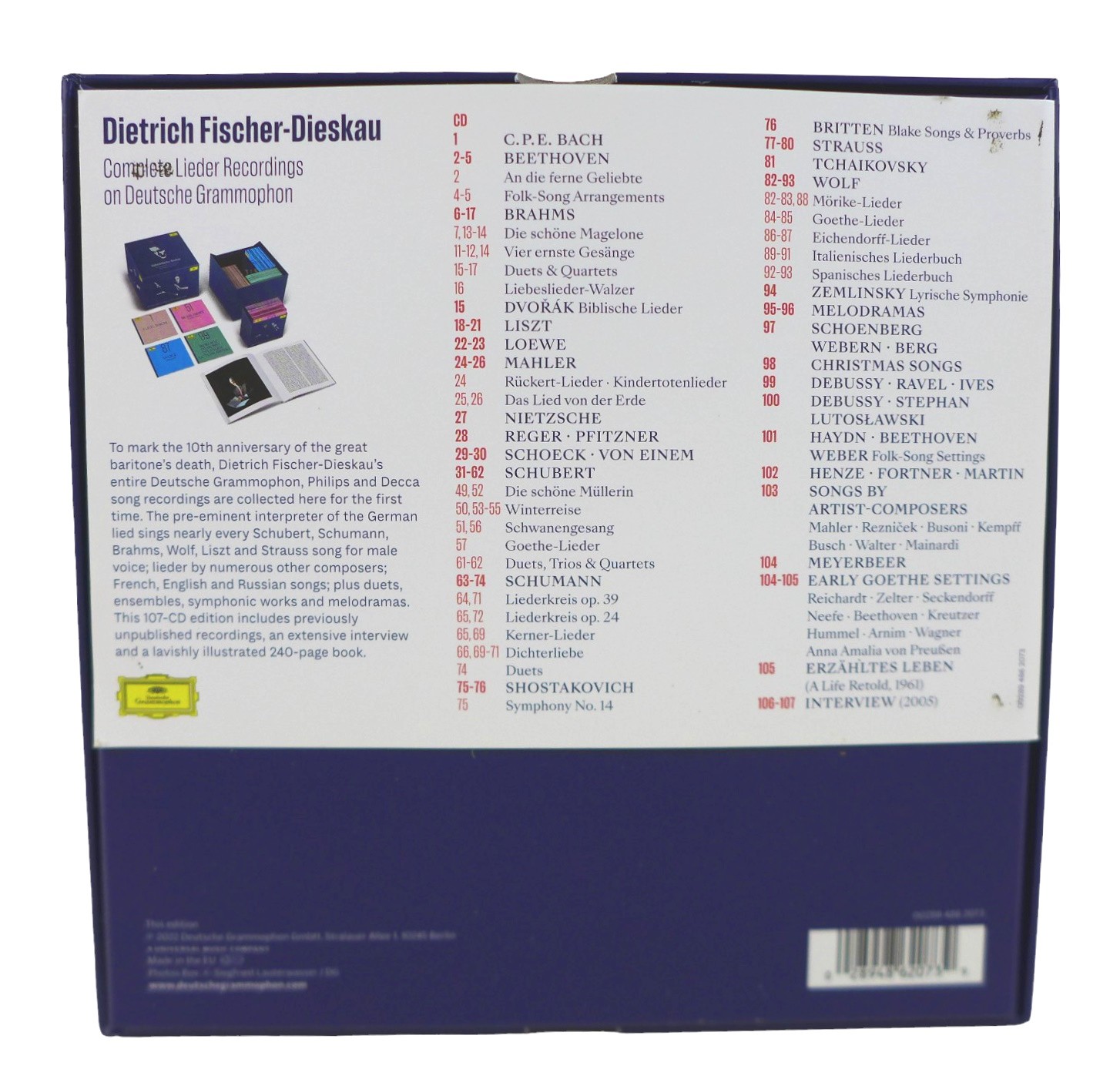 'Dietrich Fischer-Dieskau; Complete Lieder Recordings on Deutsche Grammophon', a 107 CD boxset, - Image 6 of 7