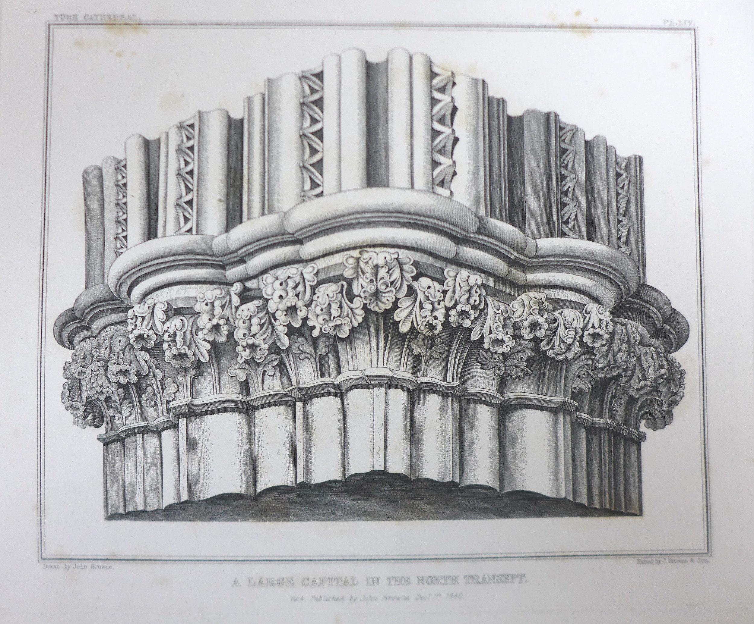 A collection of unframed prints, fifteen of York Cathedral - architectural studies, 30 by 36cm, - Image 8 of 16