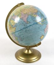 A 10 1/2 inch Scholastic world globe.