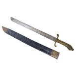 A 19th century German 1845 pattern Short Sword, blade length 48cm, overall length 62cm, with leather