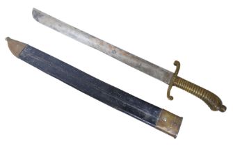 A 19th century German 1845 pattern Short Sword, blade length 48cm, overall length 62cm, with leather