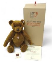 Steiff 55 PB 1902 replica, 55cm brown mohair bear with posable limbs, limited edition of 7,000